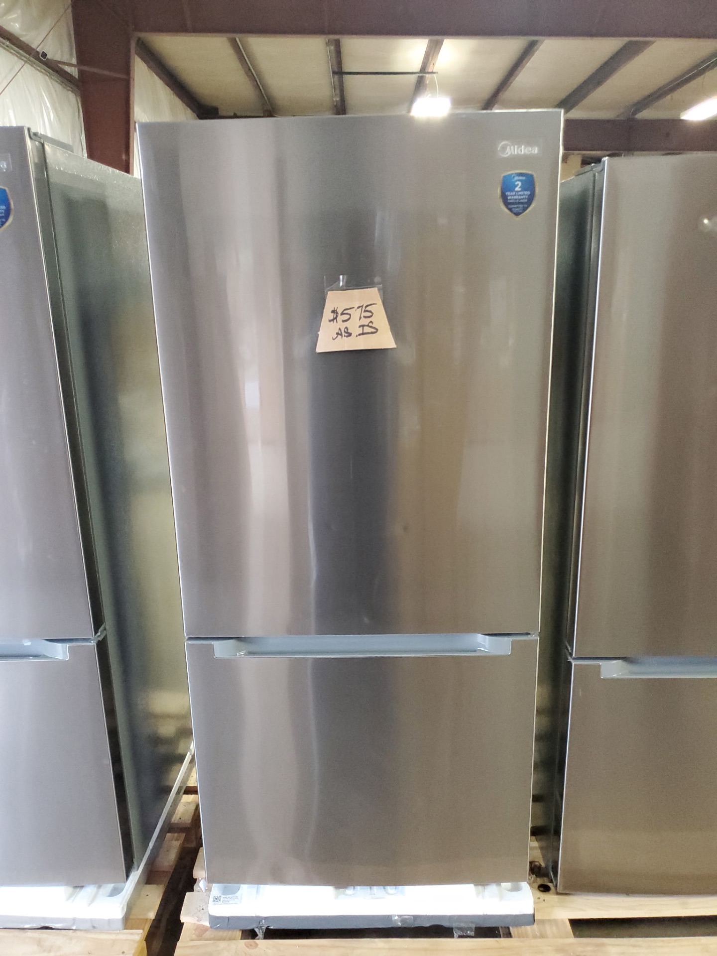 Midea Stainless Bottom Freezer Refrigerator — image 1 of 1